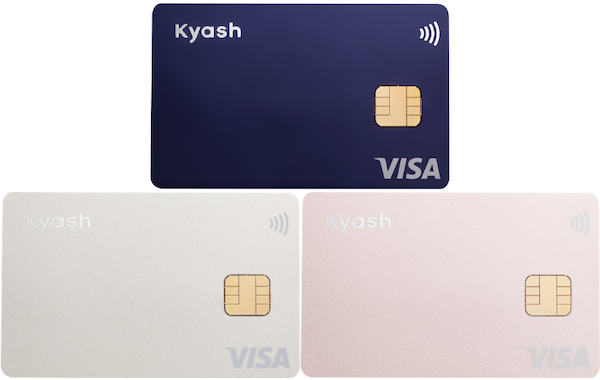 Kyash Cardは、ネイビー・シルバー・ピンクの3種類